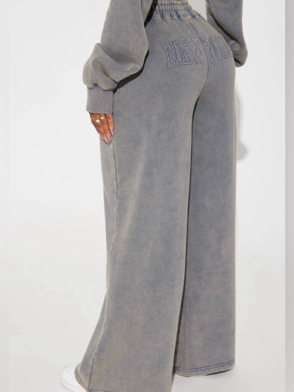 Fashion Nova New York Hustle Washed Flare Sweatpants